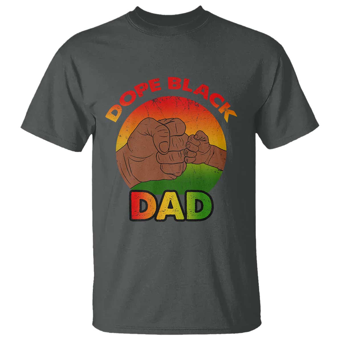 Dope Black Dad T Shirt Fist Bump Retro Vintage Father's Day Gift