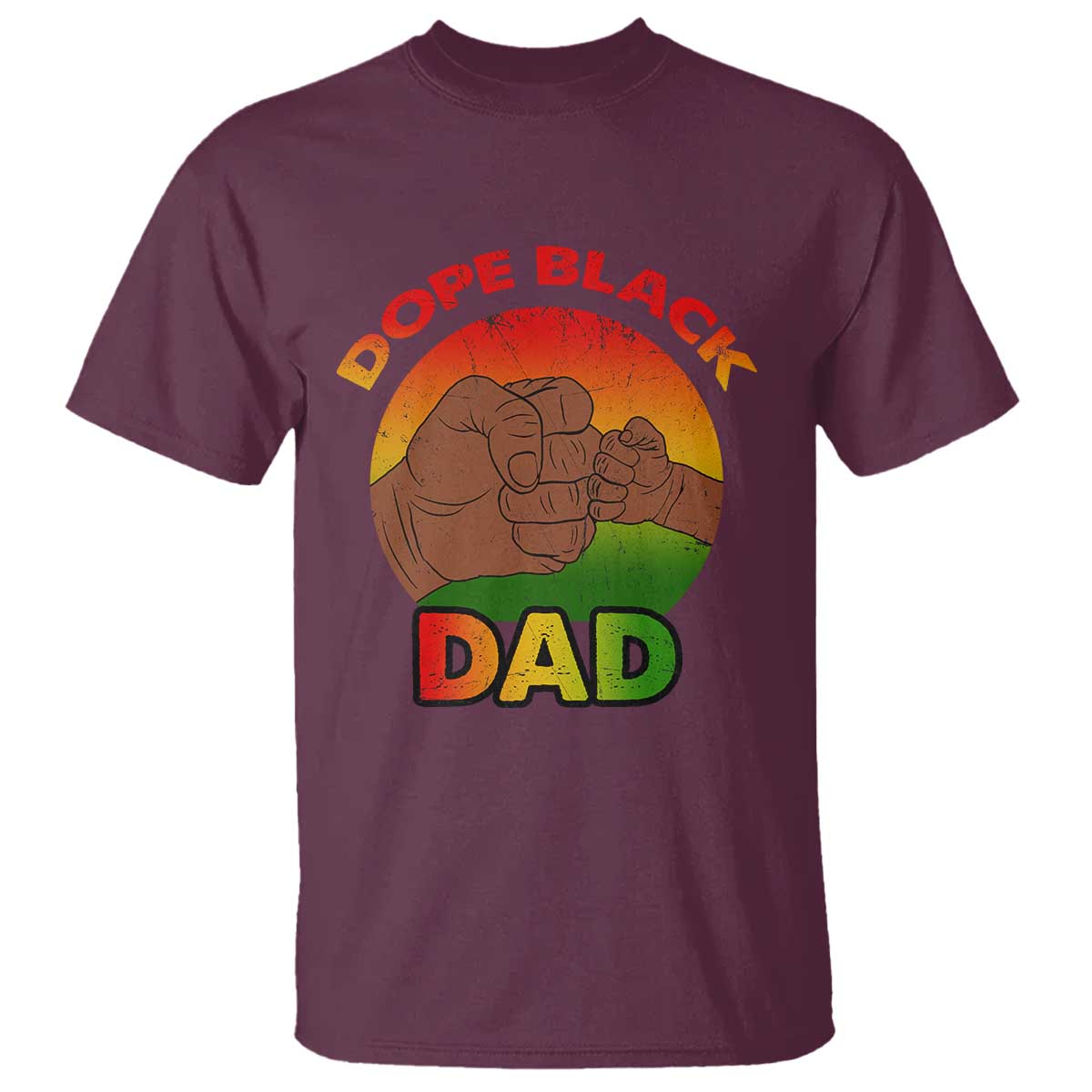 Dope Black Dad T Shirt Fist Bump Retro Vintage Father's Day Gift