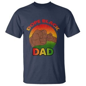 Dope Black Dad T Shirt Fist Bump Retro Vintage Father's Day Gift