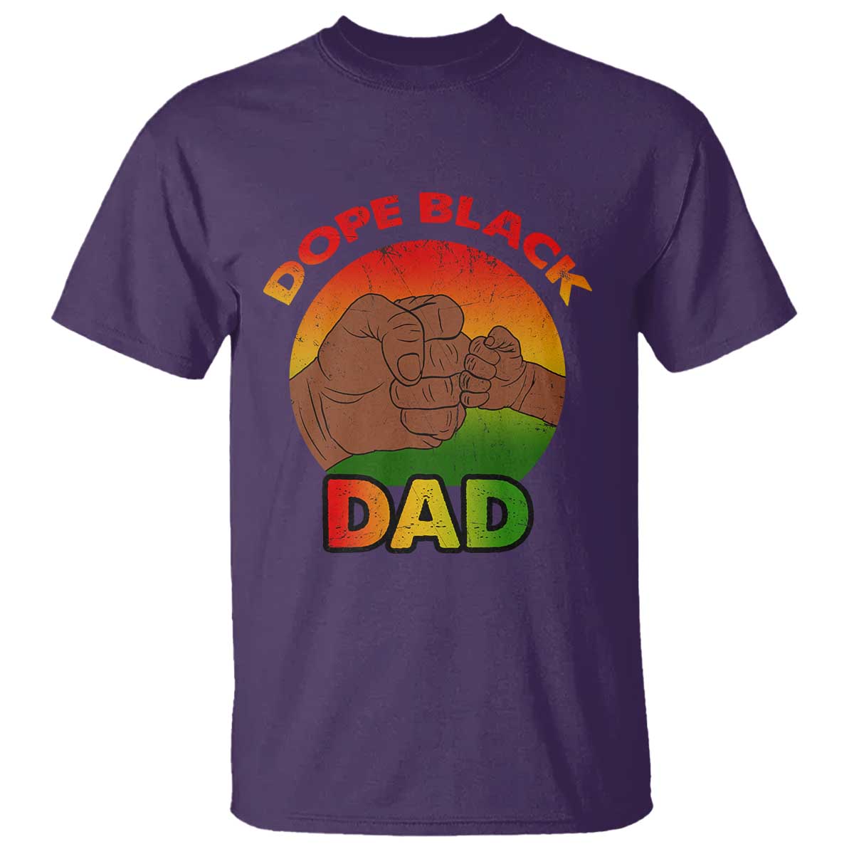 Dope Black Dad T Shirt Fist Bump Retro Vintage Father's Day Gift
