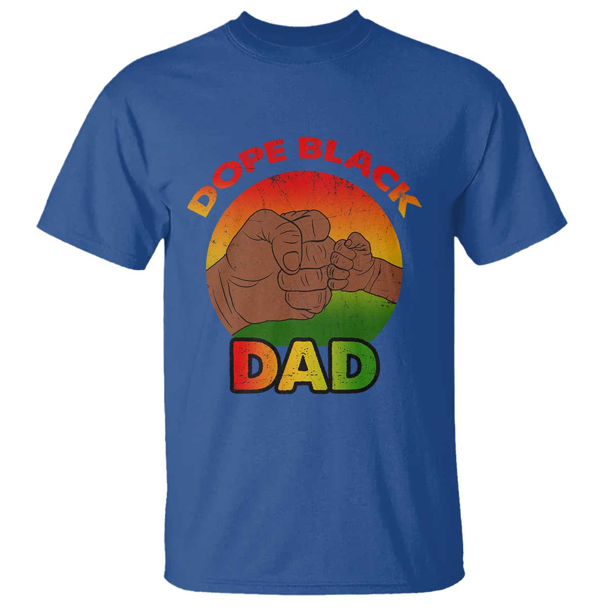 Dope Black Dad T Shirt Fist Bump Retro Vintage Father's Day Gift