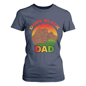 Dope Black Dad T Shirt For Women Fist Bump Retro Vintage Father's Day Gift
