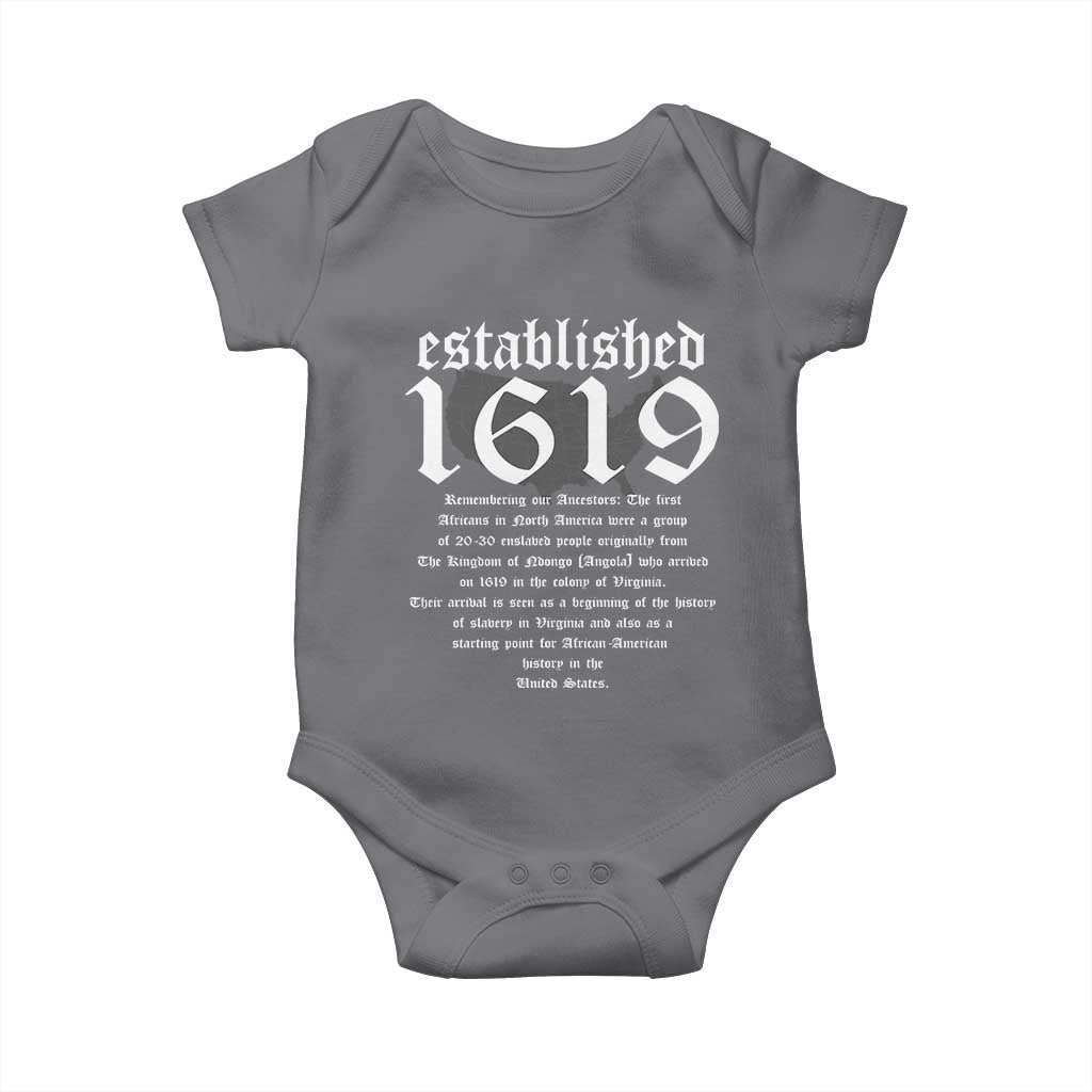 African American History Established 1619 Baby Onesie Project American Map Retro Vintage