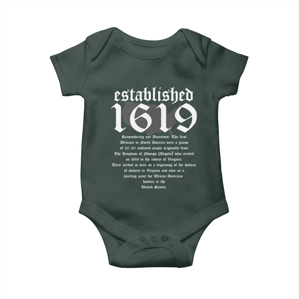 African American History Established 1619 Baby Onesie Project American Map Retro Vintage