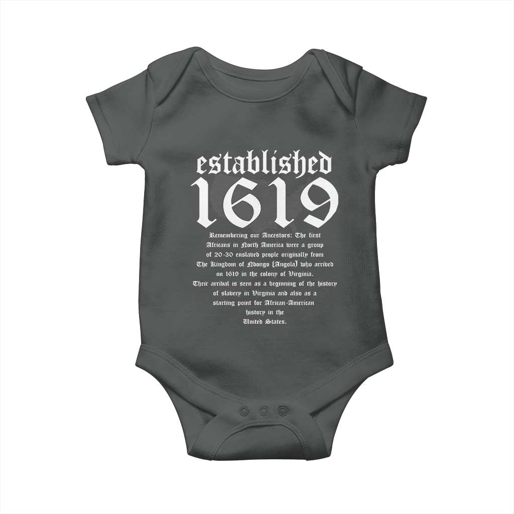 African American History Established 1619 Baby Onesie Project American Map Retro Vintage