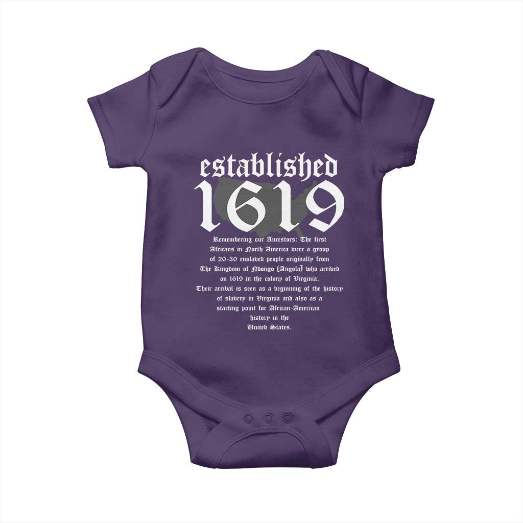 African American History Established 1619 Baby Onesie Project American Map Retro Vintage