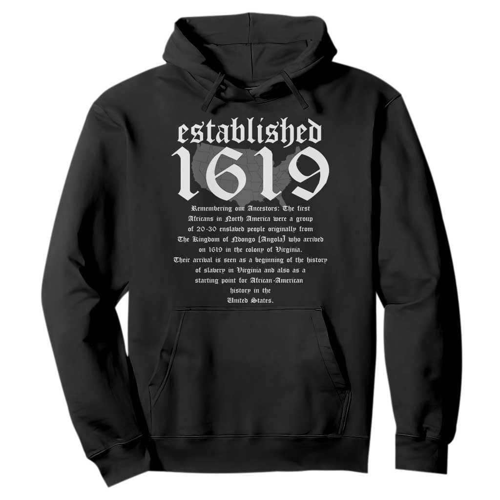 African American History Established 1619 Hoodie Project American Map Retro Vintage