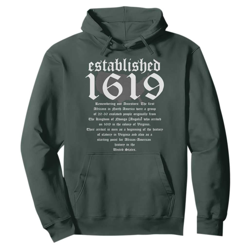African American History Established 1619 Hoodie Project American Map Retro Vintage