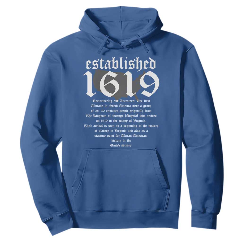 African American History Established 1619 Hoodie Project American Map Retro Vintage