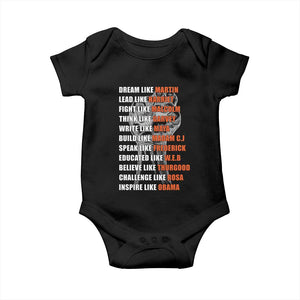 Inspirational Civil Right Leaders Baby Onesie Dream Like Martin Black History African American Pride