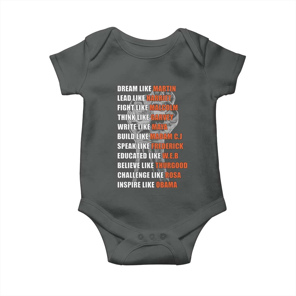 Inspirational Civil Right Leaders Baby Onesie Dream Like Martin Black History African American Pride
