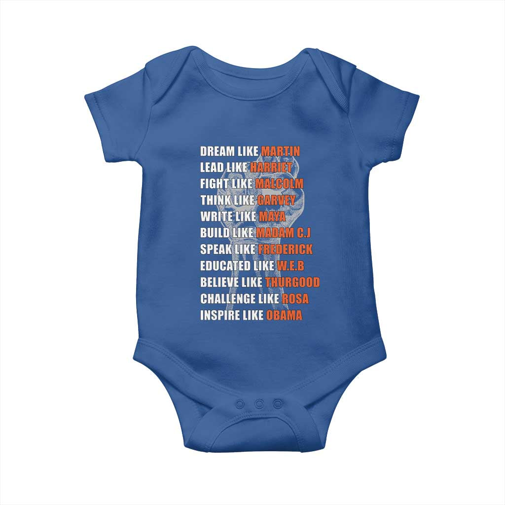 Inspirational Civil Right Leaders Baby Onesie Dream Like Martin Black History African American Pride