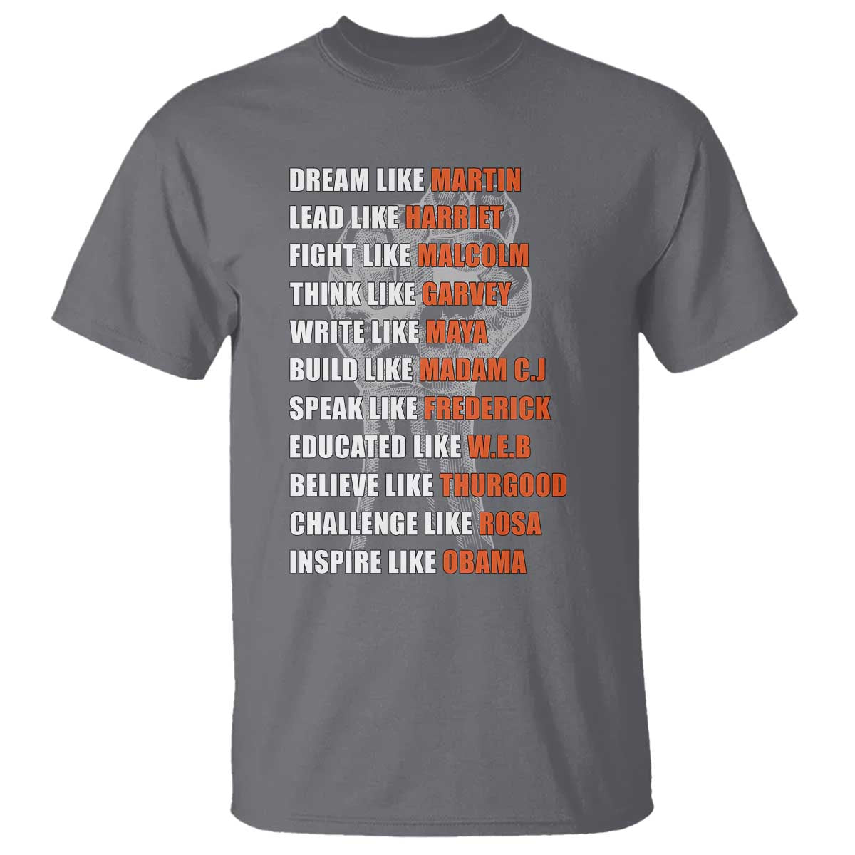 Inspirational Civil Right Leaders T Shirt Dream Like Martin Black History African American Pride