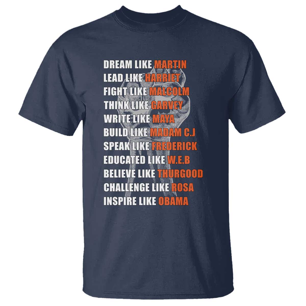 Inspirational Civil Right Leaders T Shirt Dream Like Martin Black History African American Pride
