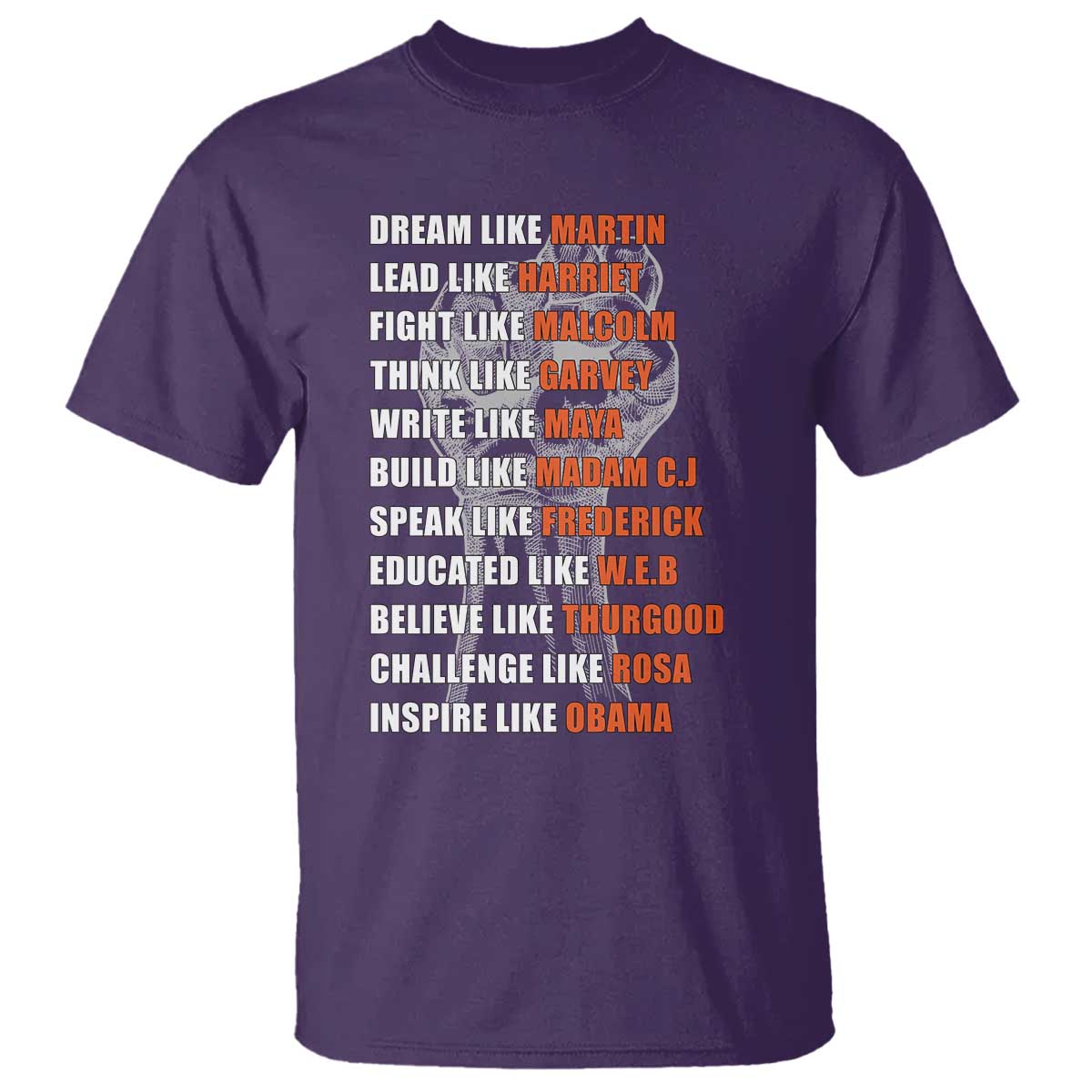 Inspirational Civil Right Leaders T Shirt Dream Like Martin Black History African American Pride