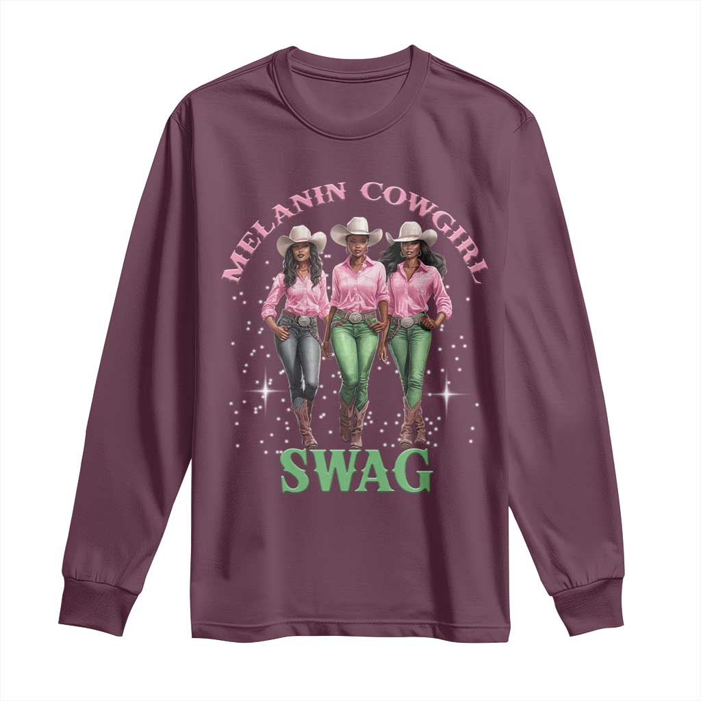 African Melanin Cowgirl Swag Long Sleeve Shirt Cowgirls Black History