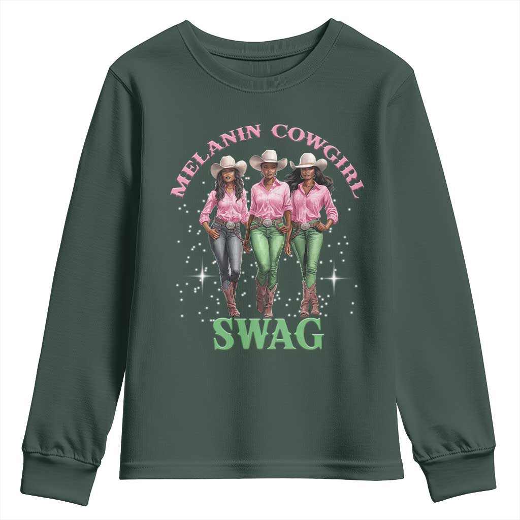 African Melanin Cowgirl Swag Youth Sweatshirt Cowgirls Black History