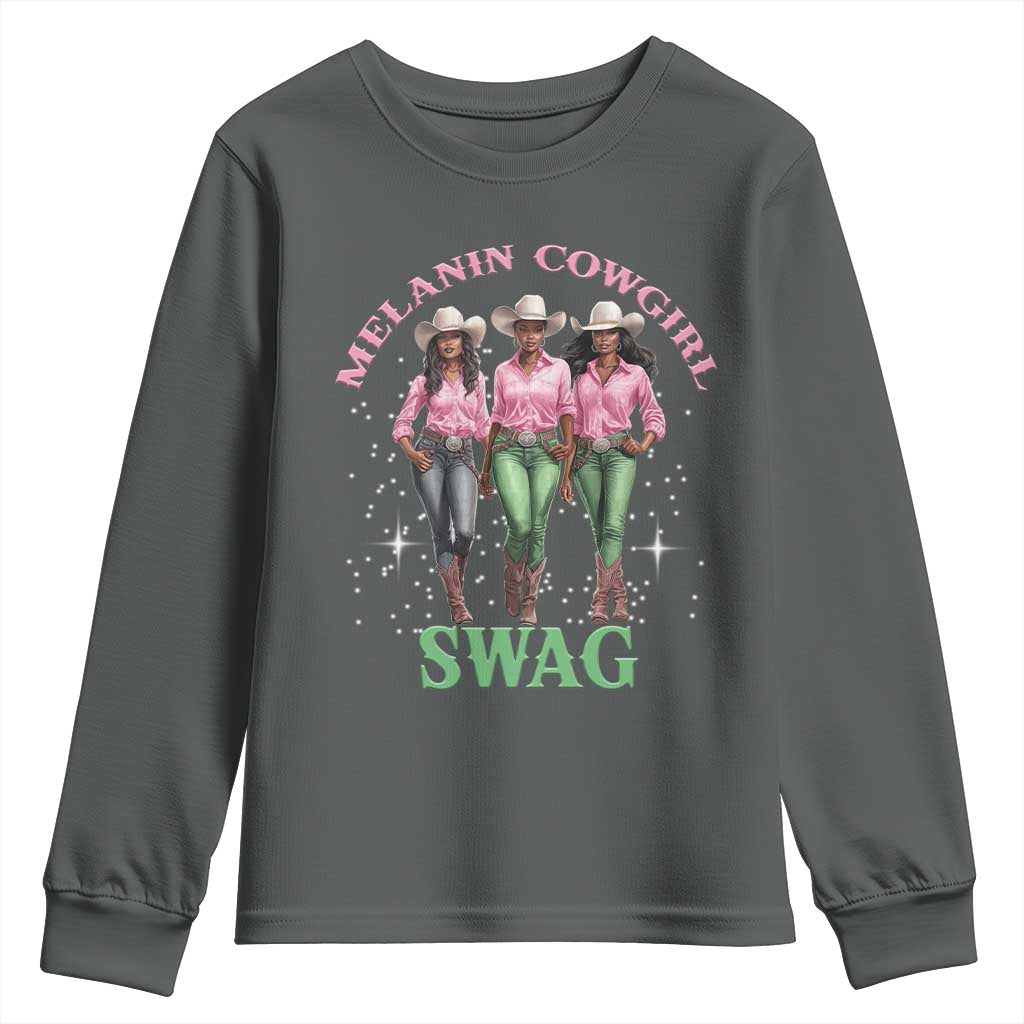 African Melanin Cowgirl Swag Youth Sweatshirt Cowgirls Black History
