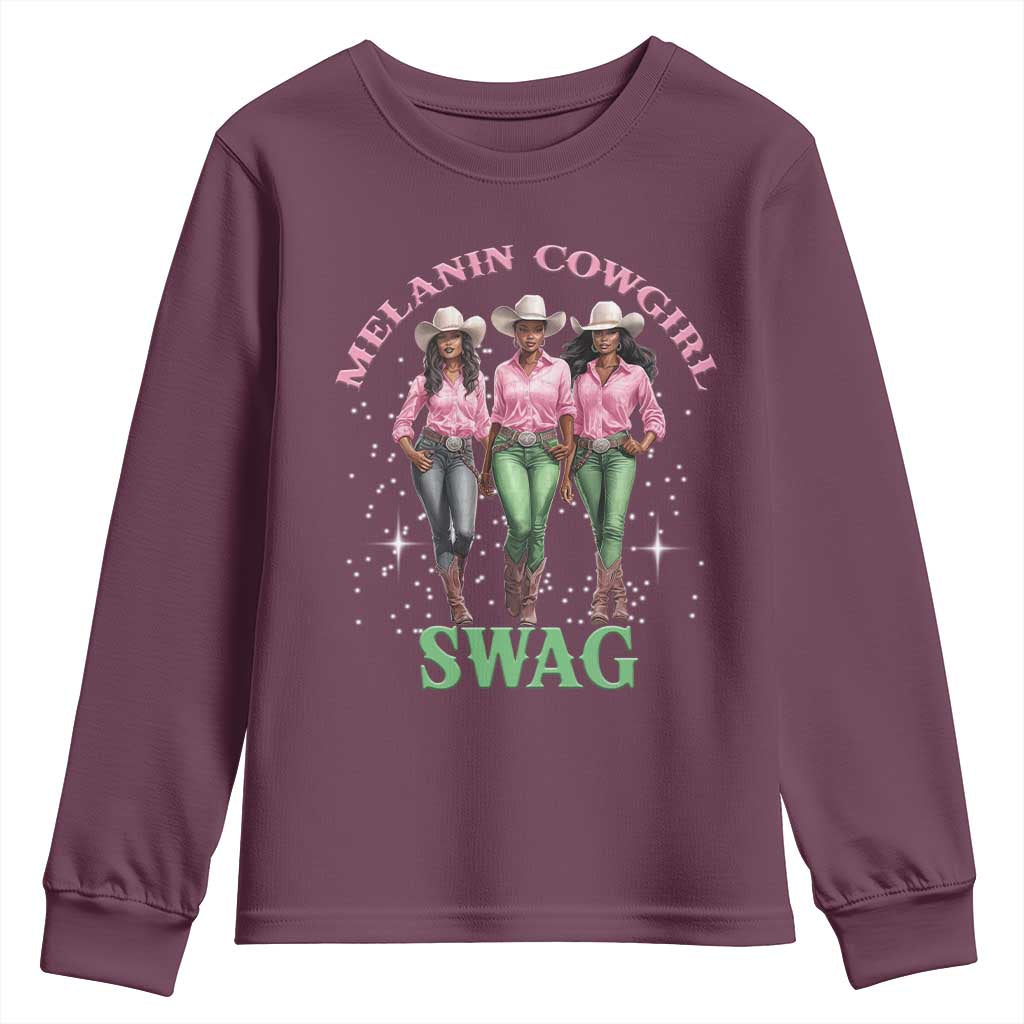 African Melanin Cowgirl Swag Youth Sweatshirt Cowgirls Black History
