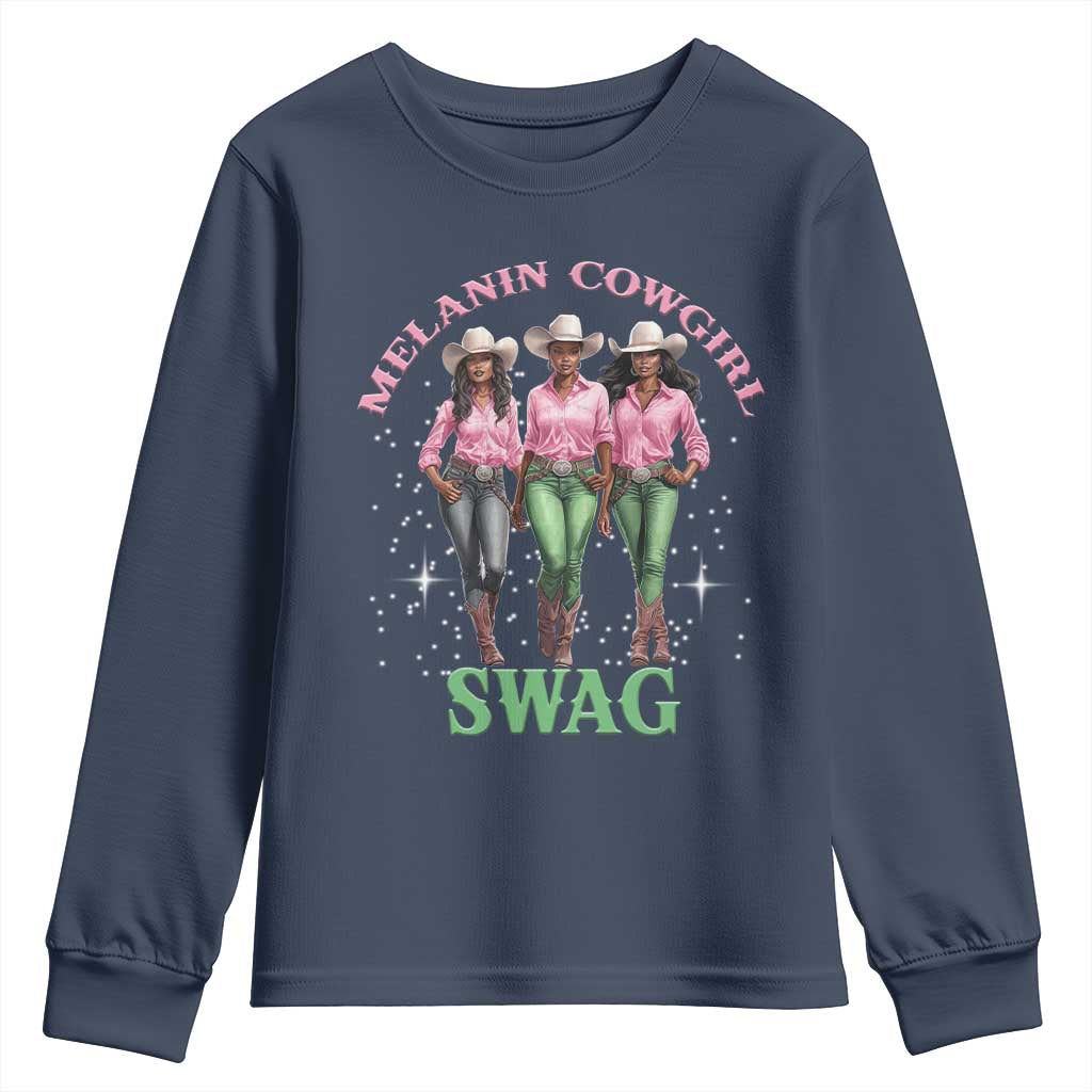 African Melanin Cowgirl Swag Youth Sweatshirt Cowgirls Black History