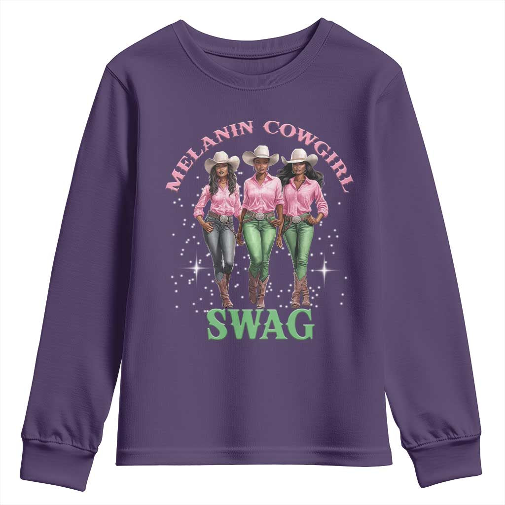African Melanin Cowgirl Swag Youth Sweatshirt Cowgirls Black History