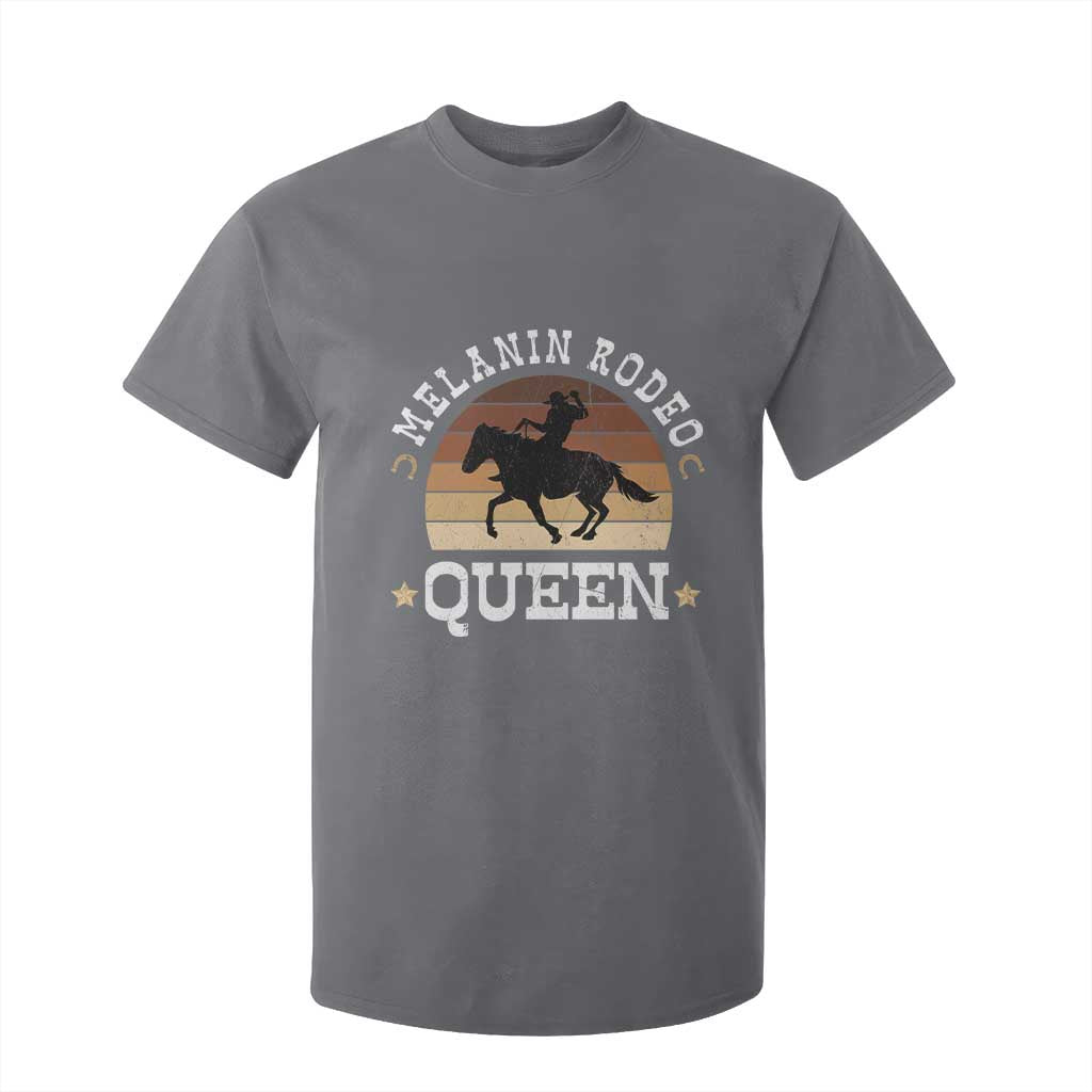 African Melanin Rodeo Queen T Shirt For Kid Cowgirl Riding Horse Cowgirls Retro