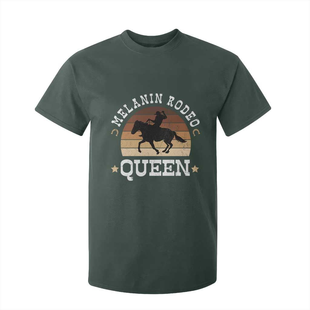 African Melanin Rodeo Queen T Shirt For Kid Cowgirl Riding Horse Cowgirls Retro
