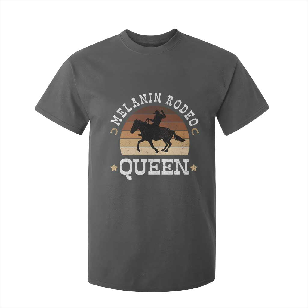 African Melanin Rodeo Queen T Shirt For Kid Cowgirl Riding Horse Cowgirls Retro