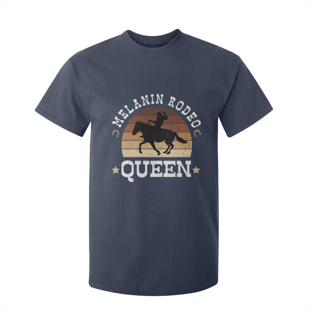 African Melanin Rodeo Queen T Shirt For Kid Cowgirl Riding Horse Cowgirls Retro