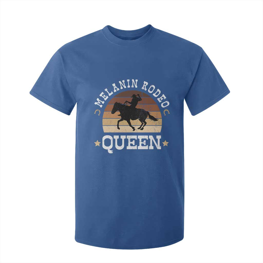 African Melanin Rodeo Queen T Shirt For Kid Cowgirl Riding Horse Cowgirls Retro