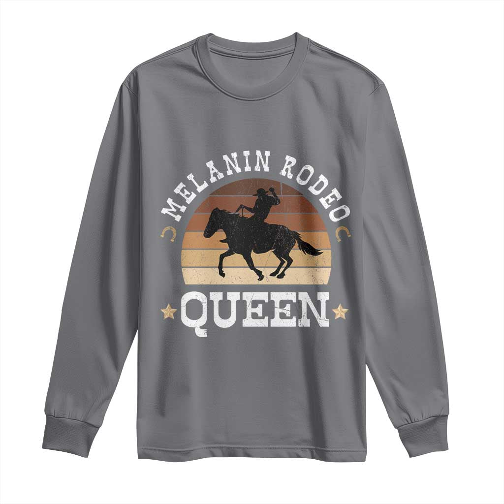 African Melanin Rodeo Queen Long Sleeve Shirt Cowgirl Riding Horse Cowgirls Retro