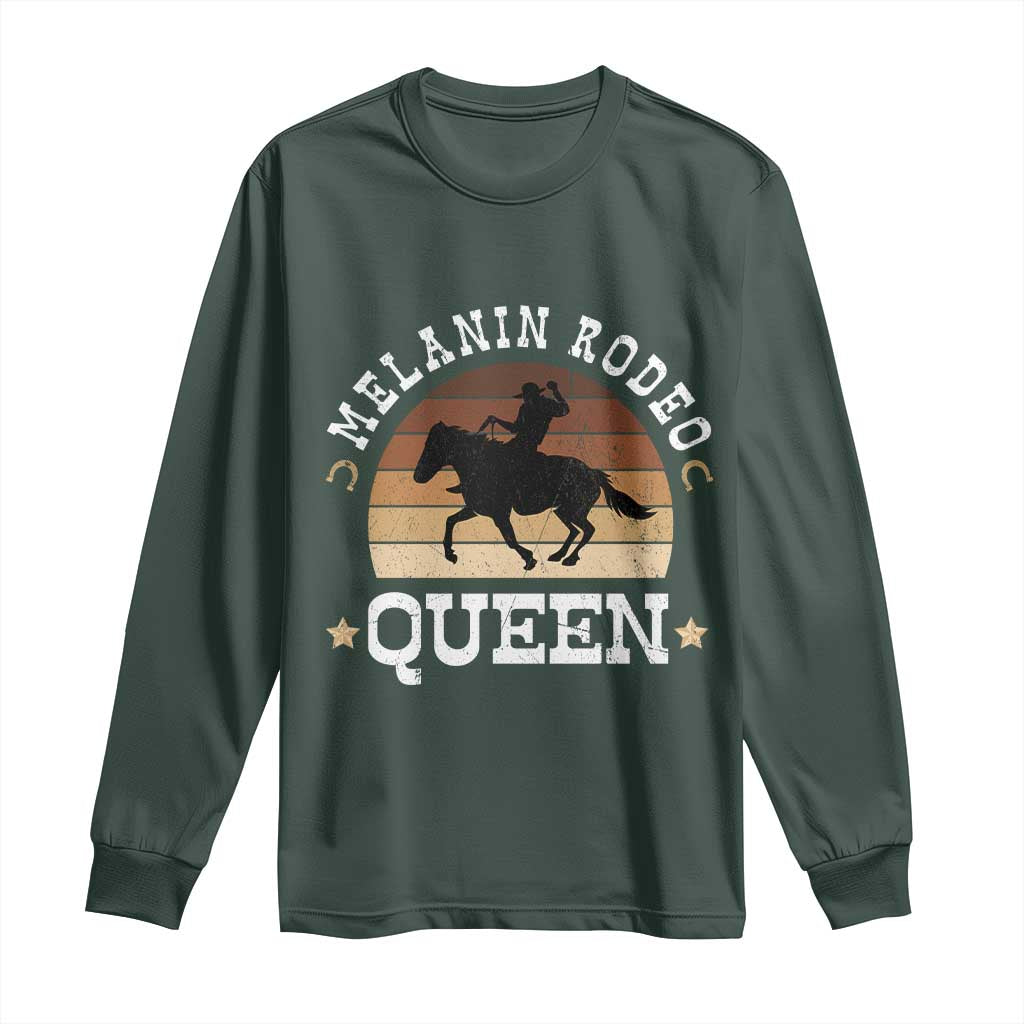 African Melanin Rodeo Queen Long Sleeve Shirt Cowgirl Riding Horse Cowgirls Retro