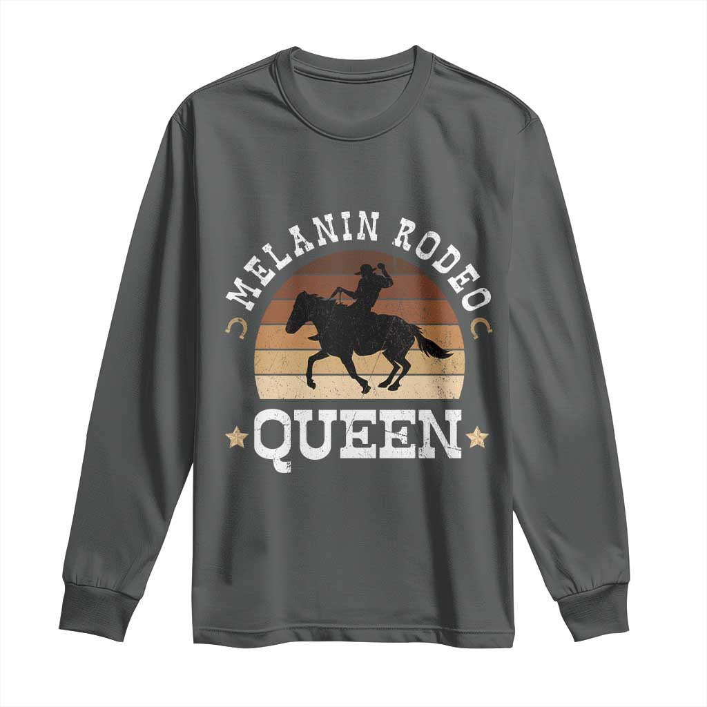 African Melanin Rodeo Queen Long Sleeve Shirt Cowgirl Riding Horse Cowgirls Retro