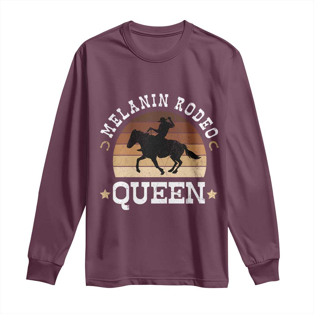 African Melanin Rodeo Queen Long Sleeve Shirt Cowgirl Riding Horse Cowgirls Retro