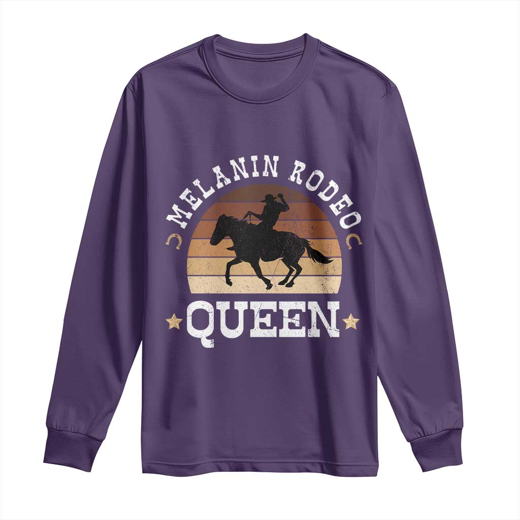 African Melanin Rodeo Queen Long Sleeve Shirt Cowgirl Riding Horse Cowgirls Retro