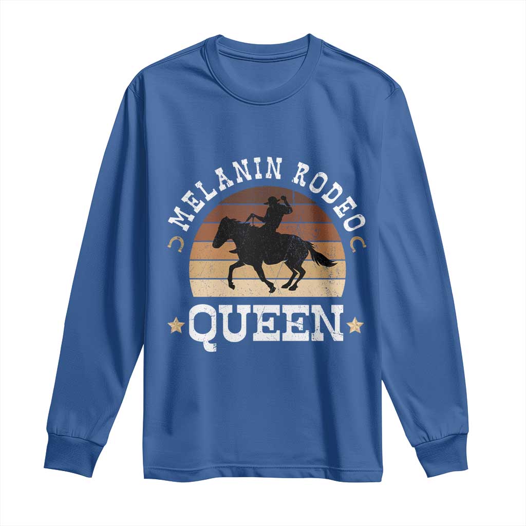 African Melanin Rodeo Queen Long Sleeve Shirt Cowgirl Riding Horse Cowgirls Retro