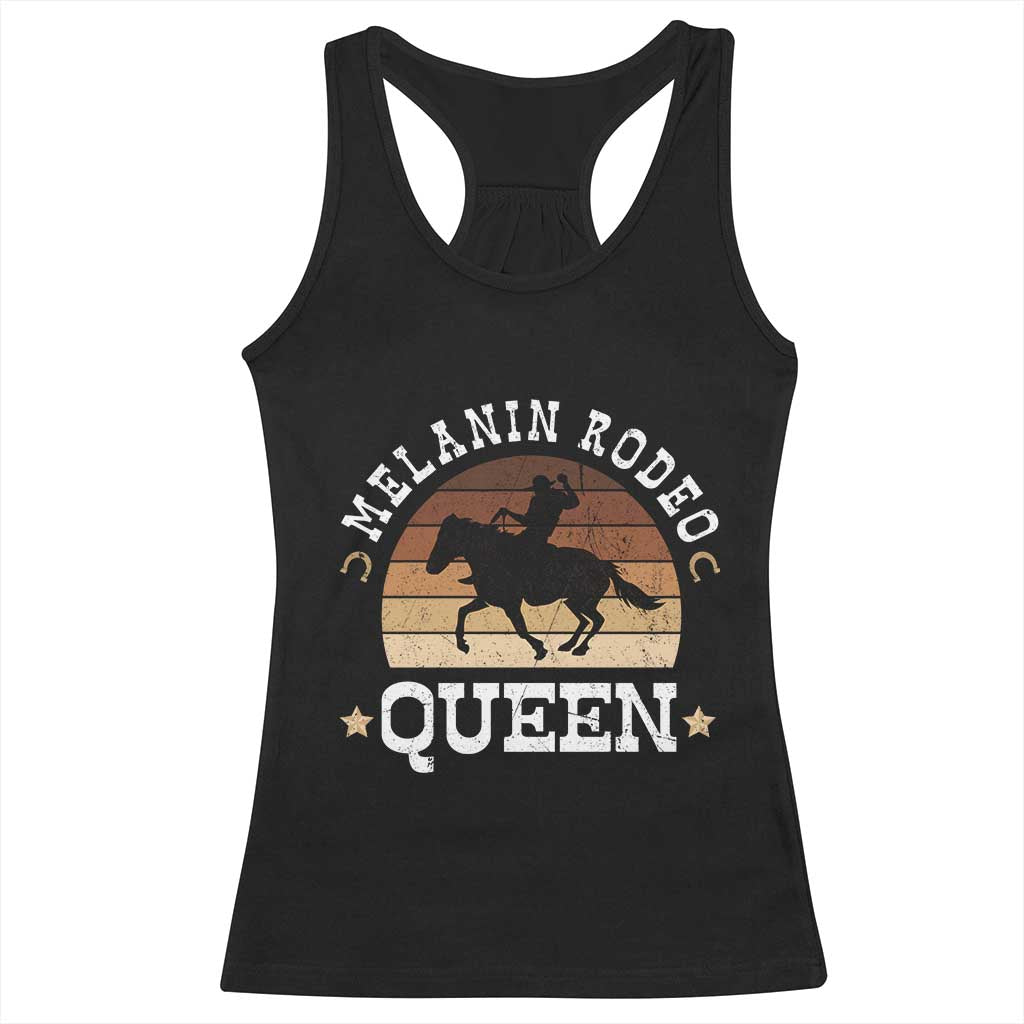 African Melanin Rodeo Queen Racerback Tank Top Cowgirl Riding Horse Cowgirls Retro