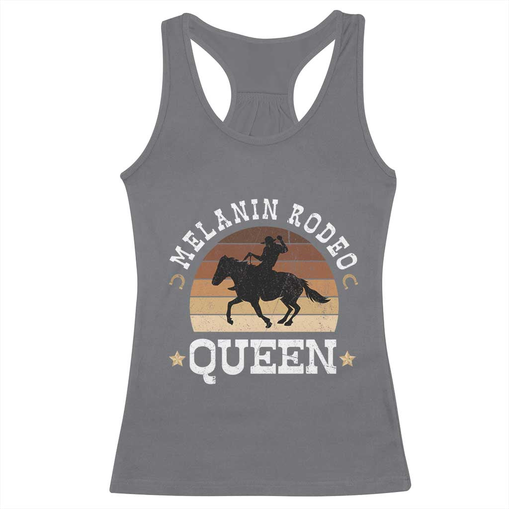 African Melanin Rodeo Queen Racerback Tank Top Cowgirl Riding Horse Cowgirls Retro