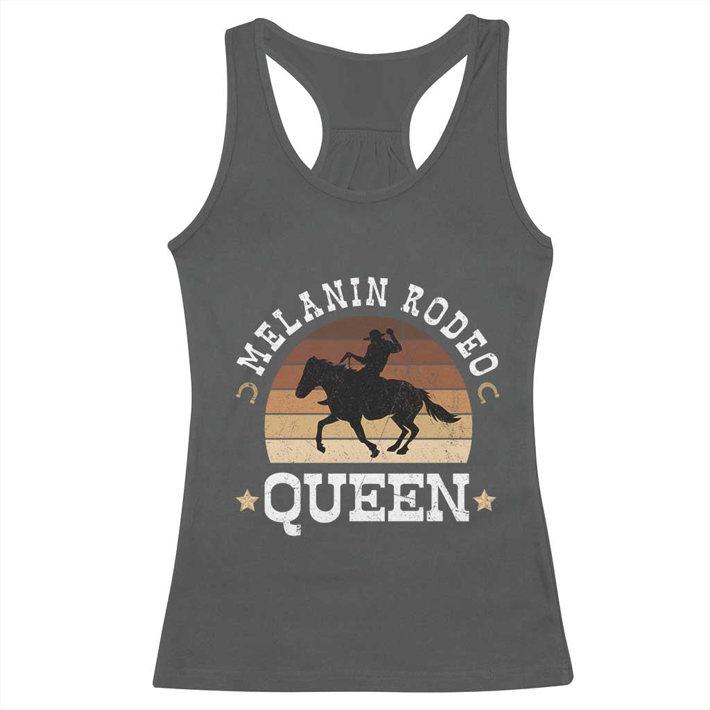 African Melanin Rodeo Queen Racerback Tank Top Cowgirl Riding Horse Cowgirls Retro