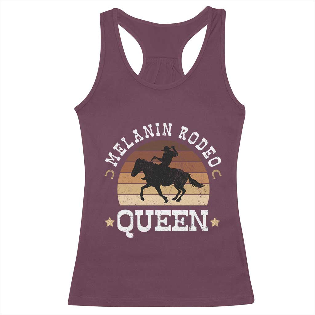 African Melanin Rodeo Queen Racerback Tank Top Cowgirl Riding Horse Cowgirls Retro