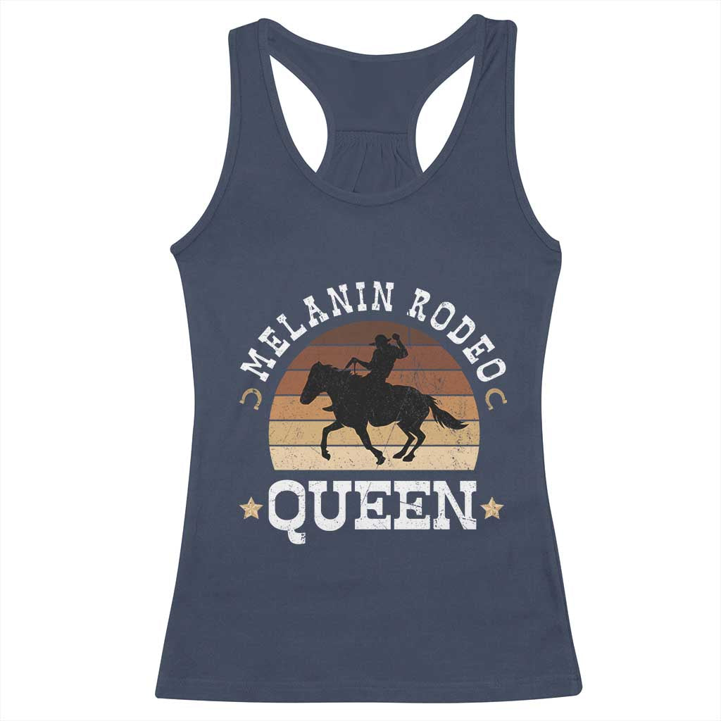 African Melanin Rodeo Queen Racerback Tank Top Cowgirl Riding Horse Cowgirls Retro