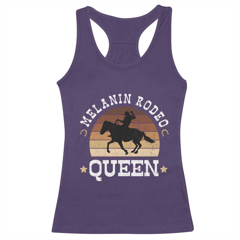 African Melanin Rodeo Queen Racerback Tank Top Cowgirl Riding Horse Cowgirls Retro