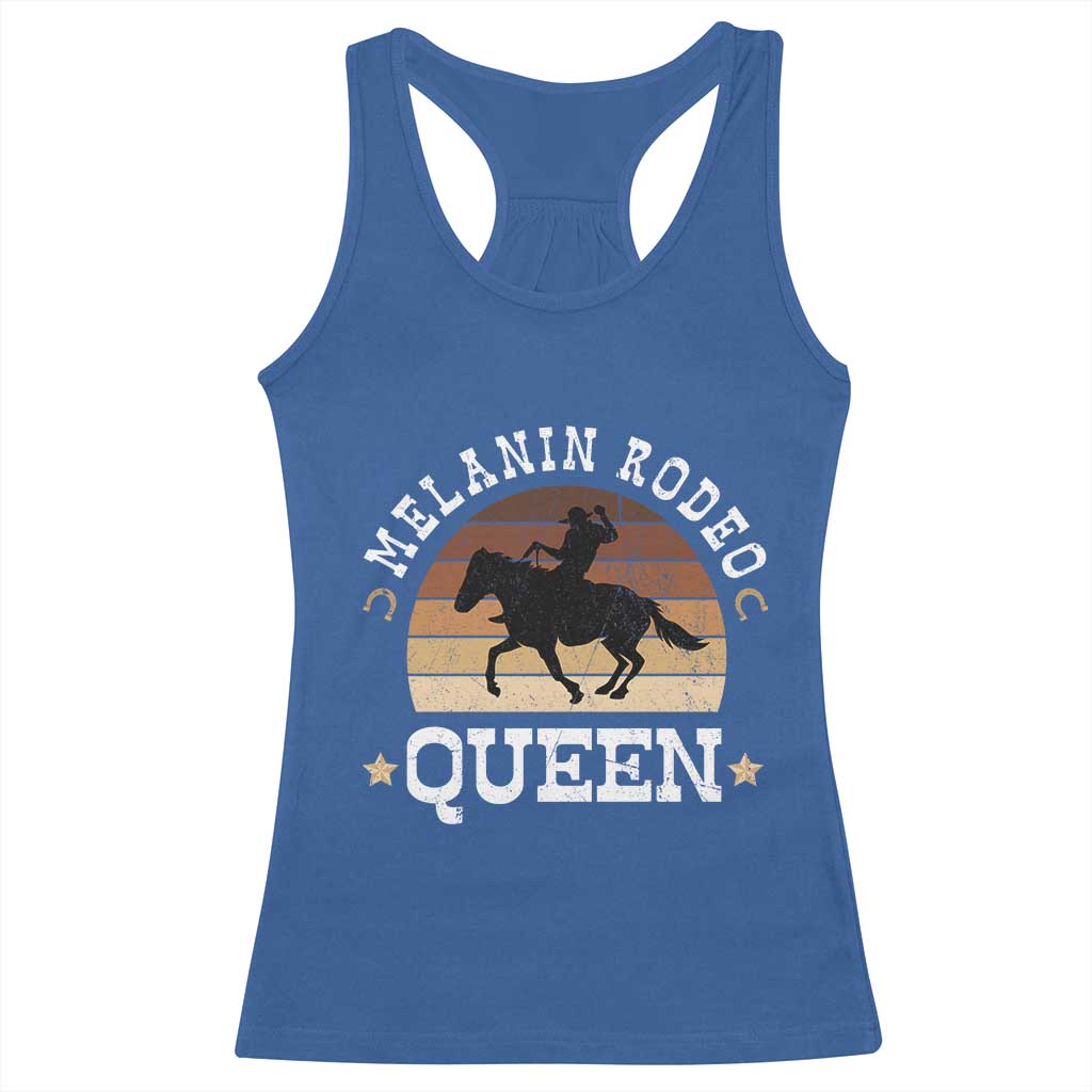 African Melanin Rodeo Queen Racerback Tank Top Cowgirl Riding Horse Cowgirls Retro