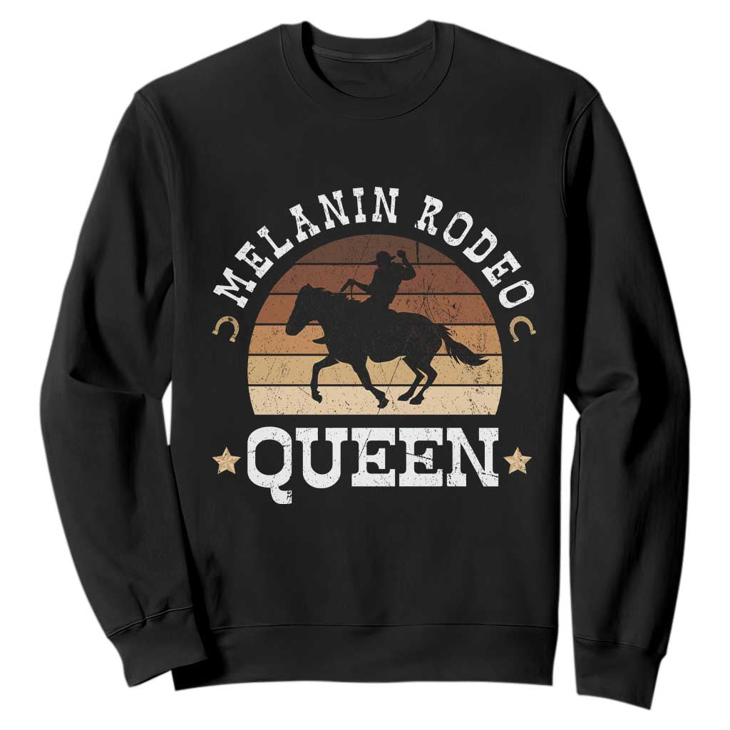 African Melanin Rodeo Queen Sweatshirt Cowgirl Riding Horse Cowgirls Retro