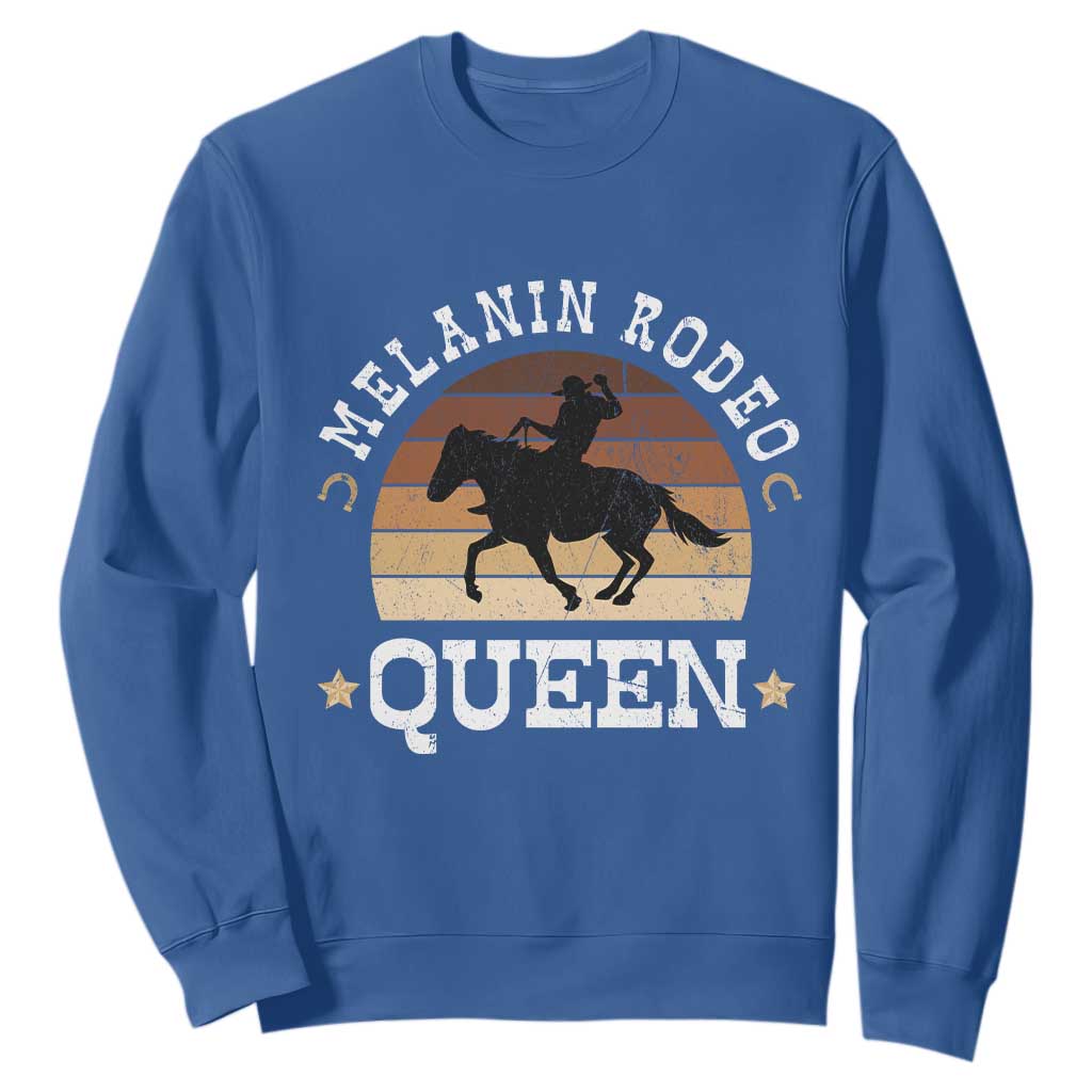 African Melanin Rodeo Queen Sweatshirt Cowgirl Riding Horse Cowgirls Retro