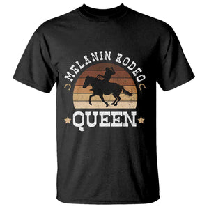African Melanin Rodeo Queen T Shirt Cowgirl Riding Horse Cowgirls Retro