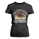 African Melanin Rodeo Queen T Shirt For Women Cowgirl Riding Horse Cowgirls Retro