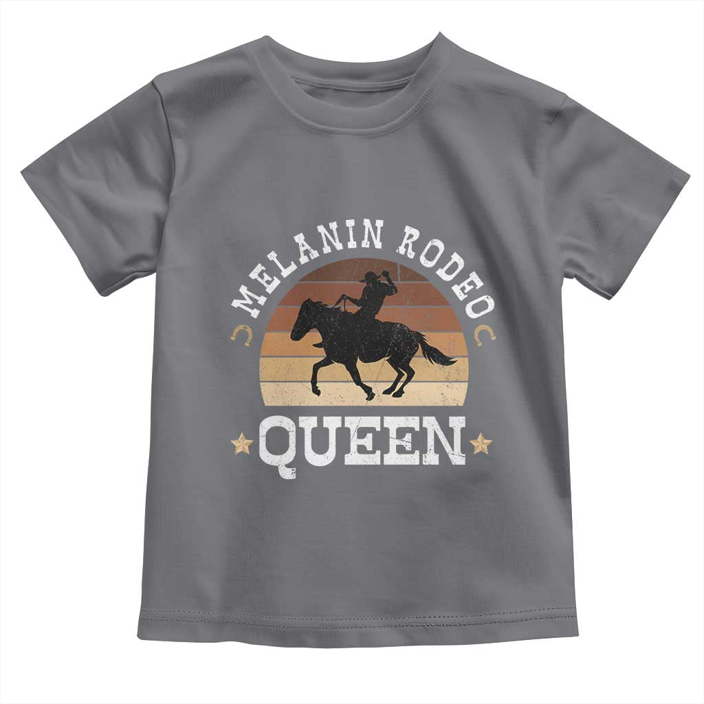 African Melanin Rodeo Queen Toddler T Shirt Cowgirl Riding Horse Cowgirls Retro