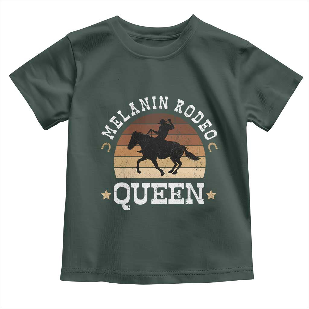 African Melanin Rodeo Queen Toddler T Shirt Cowgirl Riding Horse Cowgirls Retro