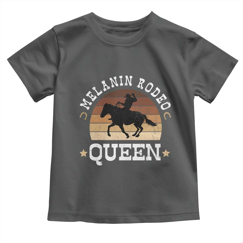 African Melanin Rodeo Queen Toddler T Shirt Cowgirl Riding Horse Cowgirls Retro